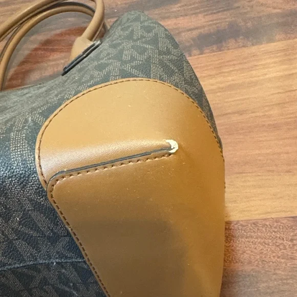 Michael Kors Dark Brown and Tan Tote - Picture 3 of 6